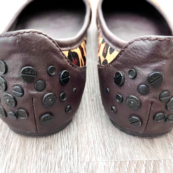 CALVIN KLEIN Dyed Calf Fur Flats Size 7 - Picture 2 of 2